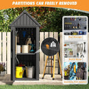 Shed Outdoor Storage Shed with Sloping Roof and Lockable Door, Resin Outdoor Storage Box Cabinet Waterproof and Multiple Hooks for Backyard, Patio, Poolside, Black by GreenHaven Gardens