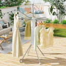JOOM 4 Legs Double Layer Clothes Drying Rack, Garment Rack Portable and Foldable Space Saving Laundry Drying Rack - Drying Rack Clothing Floor Folding Balcony Bedroom Household Aluminum by CozyNest Decor