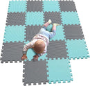 MQIAOHAM® 18 Pieces Puzzle Play Mats, Soft Baby Play Mat, Kids Interlocking Foam Floor Tiles, Toddlers Carpet Playmats G301018-108112 by TinyTreasures Baby Boutique