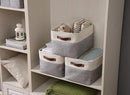 DECOMOMO Storage Baskets for Shelves - Fabric Closet Organizers and Storage Bins, Perfect Baskets for Organizing Closet Toys Nursery (Grey and White, XL - 4 Pack) by CozyNest Decor