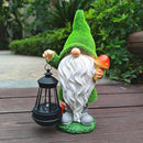 Solar Gnomes Garden Statues,Resin Gnome Figurine Holding Mushroom and Solar Lights Lantern,Outdoor Yard Art Decorations for Garden Patio Lawn by CozyNest Decor