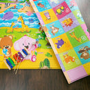 Baby Care Play Mat (Large, Playful - Pinko & Friend) 82'' x 55'' Original One-Piece Reversible Rollable Waterproof Play Mat for Infants, Babies, Toddler, and Kids by TinyTreasures Baby Boutique