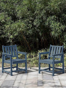 Patio Dining Chair Set of 2, HDPE Outdoor Dining Chair, Ergonomic HDPE Dining Chairs with Deep Seating, All Weather Outdoor Chairs Furniture for Backyard, Deck, Garden, Poolside, Navy by CozyNest Decor