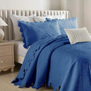 MarCielo 3-Piece 100% Cotton Oversized Bedspread Lightweight Quilt Coverlet Embroidery Farmhouse Bedding Set (Tk Midtone Blue, Oversized King (118"x106")) by CozyNest Decor