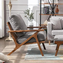 chairus Mid Century Accent Armchair Modern Upholstered Lounge Chair Compfy Leisure Arm Chair for Living Room Fireplace/Bedroom/Reception/Dorms, Denim Fabric Grey by CozyNest Decor