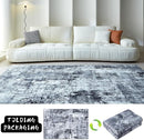Area Rug 5x7 Washable Rug Boho Soft Abstract Pattern Non-Slip Faux Wool Vintage for Living Room, Bedroom, Farmhouse, Dining Room, Kids Playroom, Grey and Black by TinyTreasures Baby Boutique