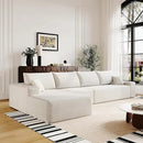 136" Sectional Couches for Living Room Modern Modular Sofa with L-Shape Couchs Upholstered Boneless Couch Deep Seat Sectional Couch with Chaise (White, Left Facing Chaise+3Seaters) by CozyNest Decor