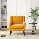 UIXE Accent Chair, Modern Upholstered Armchair in Fabric for Living Room, Comfy Club Arm Chairs Single Sofa Button Tufted Bedroom Reading Seat - Orange, Set of 4 by CozyNest Decor