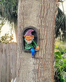 Elenon Gnome Tree Faces Garden Decor, 13inch Elf Out The Window Statue Outdoor Decorations, Tree Hugger Fairy Whimsical Peeker Sculpture Yard Patio Art by CozyNest Decor