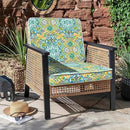 LVTXIII Patio Chair Cushions 22"x22"x3", Water-Repellent Outdoor Seat Cushions for Patio Furniture, Square Chair Pads with Ties for Home Garden Decoration, Set of 2, Damask Green by GreenHaven Gardens