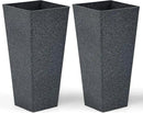 28" Large Tall Planters for Outdoor Plants, Set of 2 V-Shaped Planter Box with Black Terrazzo Look, Durable and Weather Resistant, Ideal or Garden, Patio, Porch or Home use. by CozyNest Decor