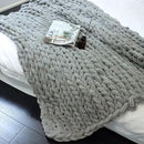 Maetoow Chenille Chunky Knit Blanket Throw （40×50 Inch）, Handmade Warm & Cozy Blanket Couch, Bed, Home Decor, Soft Breathable Fleece Banket, Christmas Thick and Giant Yarn Throws, Grey by CozyNest Decor