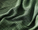 100% Cotton Muslin Throw Blanket for Bed, Couch, Small, Decorative, Soft, Pre-Washed, Breathable and Lightweight Gauze Blanket with Tassels, Suitable for All Seasons, Olive Green, 50"x60" by CozyNest Decor