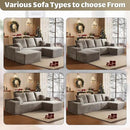 HYJT H&K Modular Sectional Sofa Cloud Couch, 107" Comfy L Shaped Sectional Couches for Living Room, Deep Seat Memory Foam Plush Fluffy Corduroy Boneless Couch Sectionals Right Facing Sofa Chaise Brown by CozyNest Decor