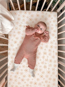 Bassinet Sheet for Baby Boy and Girl, Fitted Sheets for Rectangle, Oval, Hourglass Bassinet Mattress, Muslin Moses Basket Sheets with Neutral Style (Flower-A) by TinyTreasures Baby Boutique