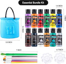 JOYIN 12PCS Washable Kids Tempera Paint Set (2 oz Each), 6 Brushes, 2 Palette & 1 Stretchable Washing Bucket, Non-Toxic Kids Liquid Paint for Arts and Crafts Project, Finger Painting, Hobby Painters by TinyTreasures Baby Boutique