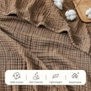 EMME Cotton Muslin Queen Blanket Bed Layering Breathable Gauze Blanket Soft Lightweight Blankets Adults (Brown, 90"x90") by CozyNest Decor