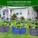 17" Tall, 42" Round Blue Raised Garden Bed Kit, Galvanized Metal Raised Garden Beds Outdoor for Vegetables Flowers,3.5 * 3.5 * 1.4Ft,Cobalt Blue by GreenHaven Gardens