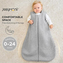 JELLYMONI Baby Sleep Sack TOG 2.5, 6-12 Months Winter Baby Wearable Blanket, 100% Cotton Infant Sleeping Sack 2-Way Zipper Warm Quilted Sleepsack by TinyTreasures Baby Boutique