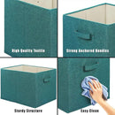 SIMPLE HOUSEWARE 15 x 13 Inch Collapsible Fabric Storage Bin with Handles, 2 Pack, Turquoise by CozyNest Decor