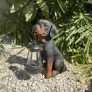 Garden Dog Statues Outdoor Decor, 10.6" Solar Light Dog Statue with Lantern, Puppy Solar Dog Figurine Sculpture for Outdoor Gardens Patio, Lawn, Yard, Housewarming Ornament Gift by GreenHaven Gardens