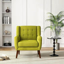 UIXE Accent Chair, Modern Upholstered Armchair in Fabric for Living Room, Comfy Club Arm Chairs Single Sofa Button Tufted Bedroom Reading Seat - Green, Set of 4 by CozyNest Decor