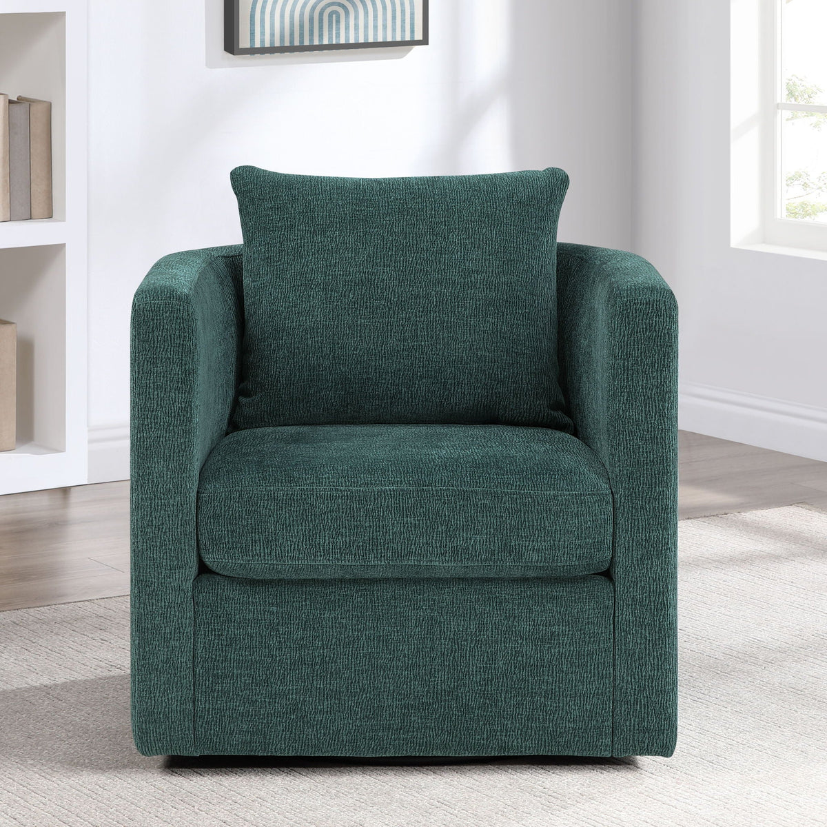 Sutton - Swivel Barrel Chair - Peacock, photo 9 of 13