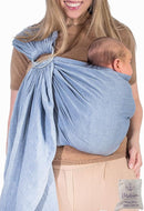 Baby Ring Sling Lightweight 100% Cotton Wrap Newborn, Toddler, Infant, Holder, Adjustable, Breathable, Travel Baby Carrier Sling Dark Blue by TinyTreasures Baby Boutique