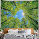 AMM Nature Forest Tree Celling Tapestry Lush Green Treetops Sunlit Tapestry for Bedroom Aesthetic Sky Sunlight Canopy Leaves Landscape Tapestries Wall Hanging for Living Room Dorm Office 60 x 44 Inch by CozyNest Decor