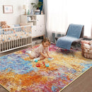 Kelarea Living Room Rug, 4x6 Modern Abstract Washable Rugs, Colorful Soft Non Slip Low Pile Carpet, Stain Resistant Rugs for Bedroom, Dining Room, Nursery, Home Office by TinyTreasures Baby Boutique