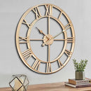 CLXEAST Champagne Gold Metal Wall Clock, Large Roman Numeral 24 Inch Wall Clocks for Living Room Decor,House Warming Gifts New Home by CozyNest Decor