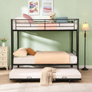 Full Over Full Modern Metal Bunk Bed With Trundle - Black by Unique Piece Furniture