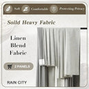 RAIN CITY 2 PCs Extra Wide Linen Blackout Curtains 102 Inches Long,Back Tab Pleaetd Drapes with Hooks Track System Curtain Panels Room Divider Curtains for Patio Sliding Door Living Room 70 x 102 by CozyNest Decor