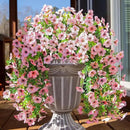 Artificial Faux Outdoor Outside Flowers Plants, 2 PCS Fake Silk UV Resistant Look Real Pink Daisy Trailing Vines for Front Door Porch Planter Urn Patio Balcony Decoration by CozyNest Decor