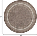 Unique Loom Outdoor Border Collection Area Rug - Soft Border (5' 3" Round Brown/Ivory) by GreenHaven Gardens