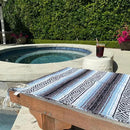 Del Mex Classic Mexican Blanket, Large Authentic Woven Falsa Throw (70"x50"), Artisan Southwest Décor for Beach, Yoga, Outdoors (Light Blue) by CozyNest Decor