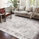 Washable Area Rug 8'x10' Floral red Boho Design Non-Shedding Non-Slip Easy Care Ideal for High Traffic Areas in Living Room Bedroom Office Coffee Table Kitchen Large Carpet by TinyTreasures Baby Boutique
