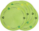 Whaline 4Pcs Round St. Patrick's Day Placemats Embroidered Shamrock Place Mats Green Clover Dinner Table Mats for Home Spring Irish Holiday Birthday Party Decor by CozyNest Decor