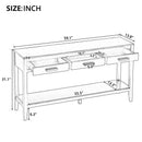 U_STYLE 59.1'' Farmhouse Entryway Table with 3 Drawers