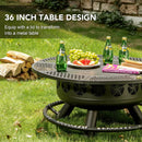 Fire Pit with Cooking Grill,Outdoor Wood Burning BBQ Firepit with Lid, 3-in-1 Outdoor Fire Pit for Backyard Deck Bonfire Patio Picnic by GreenHaven Gardens