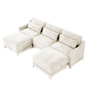 Stylish Sofa With Ottoman And Lumbar Pillows, Ergonomic Design by HouseOfZazla