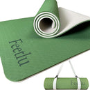 Extra Thick Exercise Yoga Mat with Strap - 2/5 Inch (10MM), Non-Slip Workout Mat for Yoga, Pilates, and Floor Exercises by TinyTreasures Baby Boutique