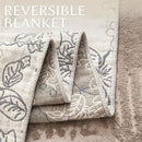 jinchan Boho Floral 100% Cotton Blanket 4-Layer Throw Blanket with Tassel Grey and White Flower Butterfly Soft Luxury Rustic Farmhouse Decor Blanket for Couch Bed 80x90 inch All Season Gift for Women by CozyNest Decor