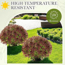 Yunlly 2 Pack 18" Artificial Boxwood Ball Bush Topiary Trees Fake Outdoor Plants, Realistic UV Resistance Faux Shrubs with Spike Greenery Topiary for Front Porch Garden Yard Patio Indoor (Dark Red) by GreenHaven Gardens