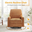 Power Swivel Glider Recliner Chair, Electric Nursery Rocker Recliner Chair, USB & Type-C Charger, Boucle Curry by TinyTreasures Baby Boutique