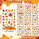 9 Sheets Fall Decorations, 274 PCS Fall Window Clings, Double Sided Autumn Stickers with Maple Leaves Pumpkin Nuts, Autumn Window Clings for Party Thanksgiving Decor Indoor Outdoor Accessories by CozyNest Decor