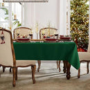 sancua Rectangle Tablecloth - 70 x 108 Inch - Stain and Wrinkle Resistant Washable Polyester Table Cloth, Decorative Fabric Table Cover for Dining, Buffet Parties and Christmas, Hunter Green by CozyNest Decor