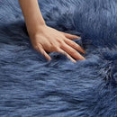 AMTOVO Faux Fur Rug, Dark Blue Area Rug, Fluffy Sheepskin Rug, Fuzzy Ultra Soft 2 x 4 ft Shag Rugs for Bedroom Sofa Throw Cushion Room Decor, Sheepskin by CozyNest Decor