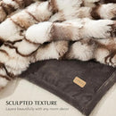 EVERGRACE Ultra Soft Luxury Fluffy Ridgeline Faux Rabbit Fur Throw Blanket, Thick Warm Bubble Throw for Bed, Cozy Plush Reversible Blankets for Couch, Chair, Sofa, Beige & Gray, 50x60 Inches, 870 GSM by CozyNest Decor
