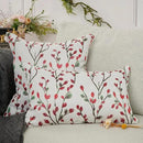 YOUR SMILE Classical Embroidery Jacquard Christmas Red Square Decorative Throw Pillow Case Cushion Cover,12x20 inch by CozyNest Decor